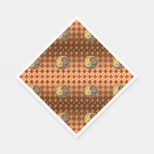 Aries & Earth Dragon Serviette (Ecke)