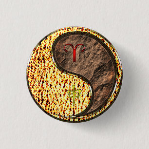 Aries & Earth Monkey Button