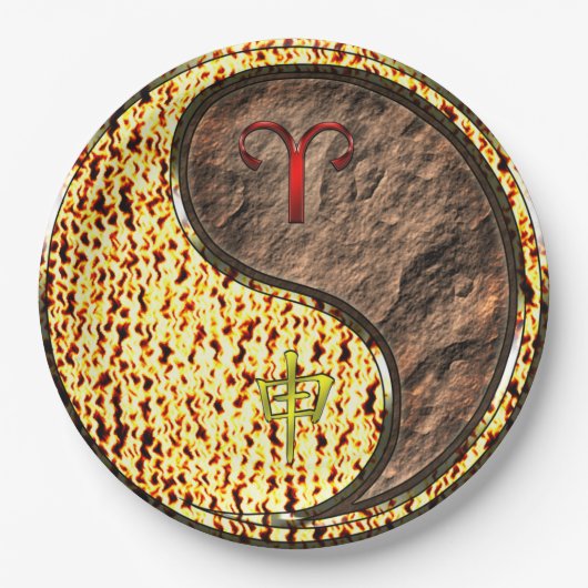 Aries & Earth Monkey Pappteller (Vorderseite)