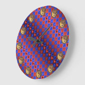 Aries & Earth Ox Große Wanduhr (Winkel)