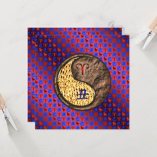 Aries & Earth Ox Karte (Vorderseite/Rückseite Beispiel)