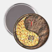 Aries & Earth Rabbit Magnet (Vorderseite/Rückseite)