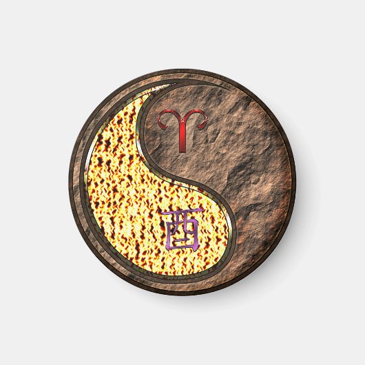 Aries & Earth Rooster Magnet (Vorne)