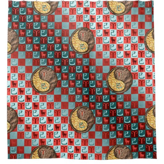 Aries & Earth Snake Duschvorhang (Vorderseite)