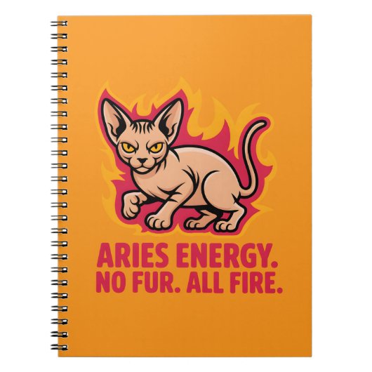 Aries Energy Sphynx Cat Fire Illustration Notizblock (Vorderseite)