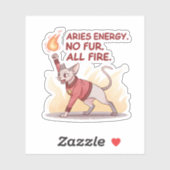 Aries Energy Sphynx Cat No Fur All Fire Art Aufkleber (Blatt)