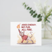 Aries Energy Sphynx Cat No Fur All Fire Art Postkarte (Stehend Vorderseite)