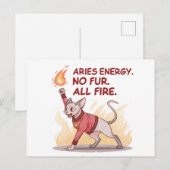 Aries Energy Sphynx Cat No Fur All Fire Art Postkarte (Vorne/Hinten)
