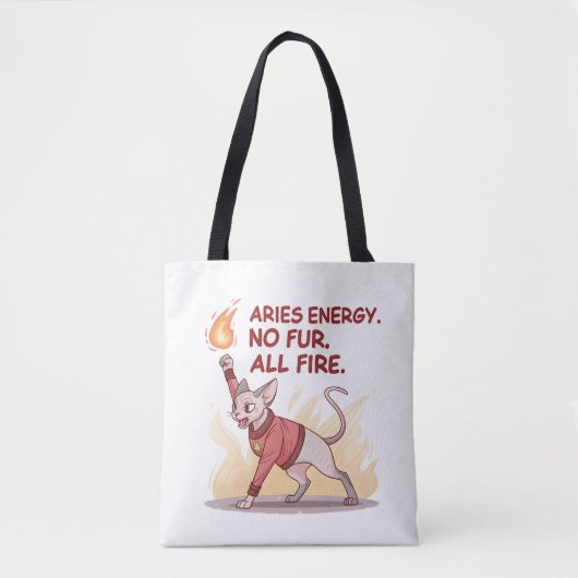 Aries Energy Sphynx Cat No Fur All Fire Art Tasche (Vorderseite)