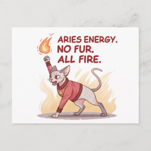 Aries Energy Sphynx Katze Ohne Fell Alles Feuer Ku Postkarte