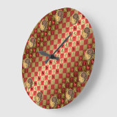 Aries & Erde Ratte Puzzle Große Wanduhr (Winkel)