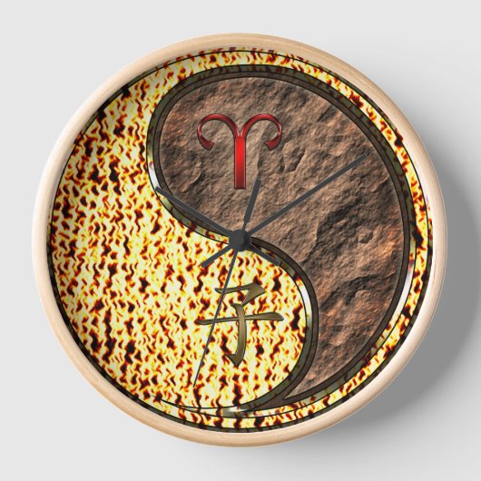 Aries & Erde Ratte Puzzle Uhr (Vorderseite)
