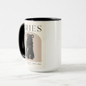Aries Feminine Brown Black Zodiac 15 0z Tasse (Vorderseite Links)