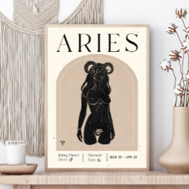 Aries Feminine Zodiac Poster