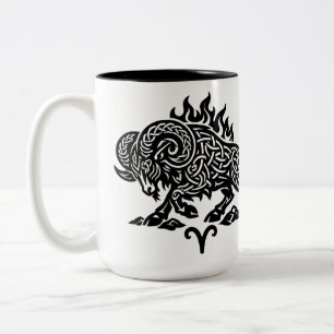 Aries Feuer‑Widder – Keltische verfluchte Tinte Zo Zweifarbige Tasse