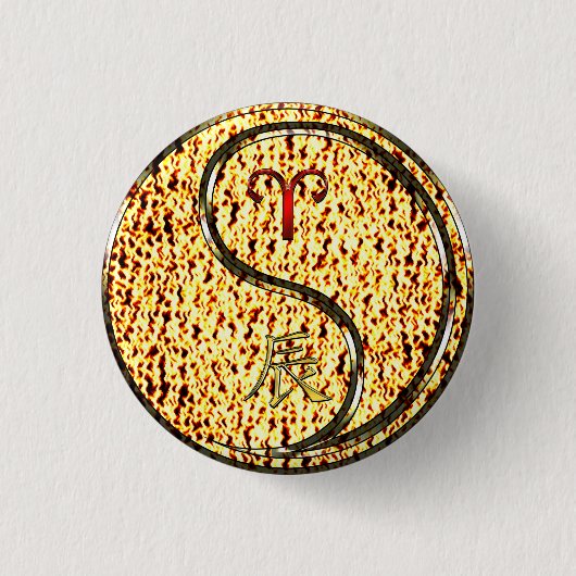 Aries & Feuerdrache Button (Vorderseite)