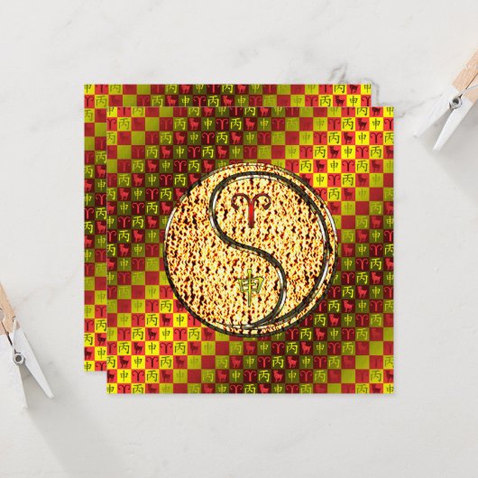 Aries & Fire Monkey Karte (Vorderseite/Rückseite Beispiel)