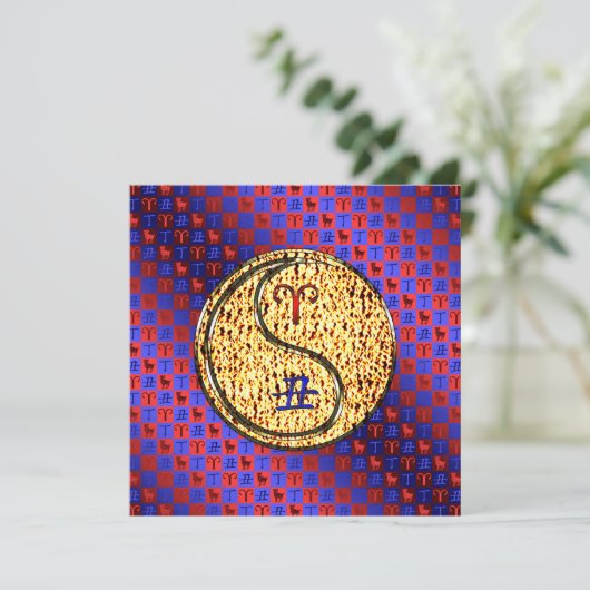 Aries & Fire Ox Karte (Stehend Vorderseite)