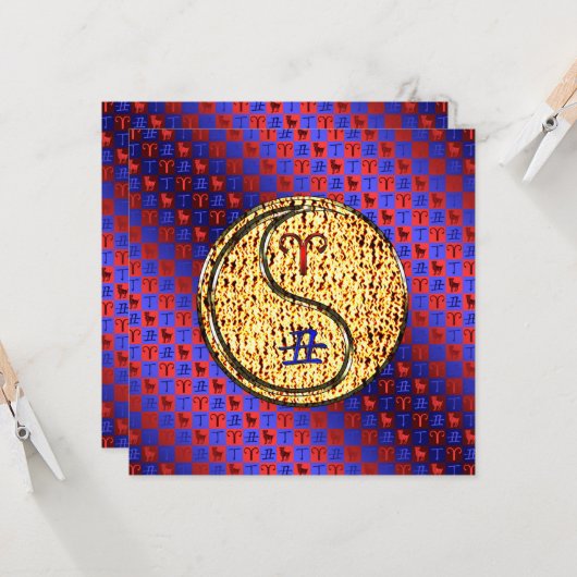 Aries & Fire Ox Karte (Vorderseite/Rückseite Beispiel)