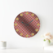 Aries & Fire Rabbit Große Wanduhr (Zuhause)