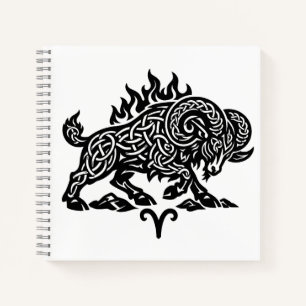 Aries Fire‑Ram – keltische, von Geistern heimgesuc Notizblock