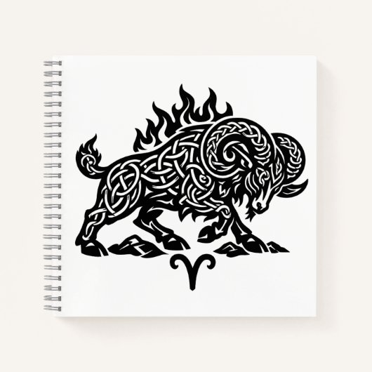 Aries Fire‑Ram – keltische, von Geistern heimgesuc Notizblock (Vorderseite)