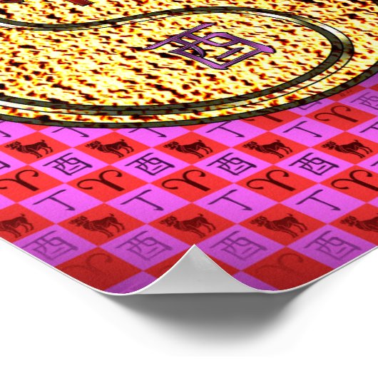 Aries & Fire Rooster Poster (Ecke)