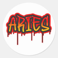 ARIES Fire Sign Driving Word Art Spray Paint