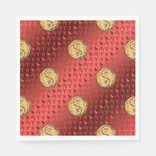 Aries & Fire Tiger Serviette (Vorderseite)