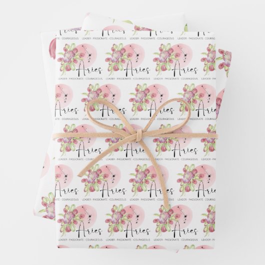 Aries Floral Wrapping Paper Sheets Geschenkpapier Set (Beispiel)