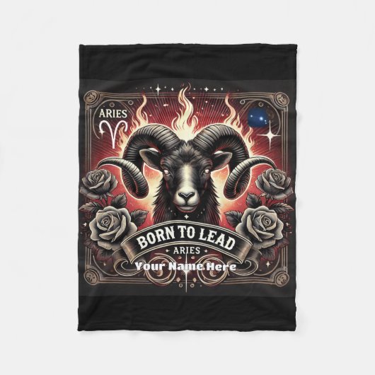 Aries "Geboren zu führen" Fleece Blanket (Vorderseite)