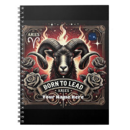 Aries "Geboren zu führen" SpiralNotebook Notizblock