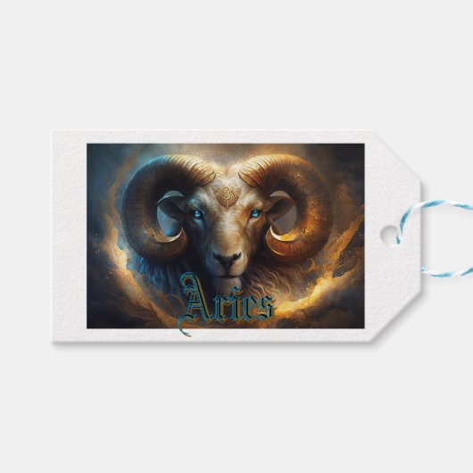 Aries Geschenkanhänger (Vorderseite (Horizontal))