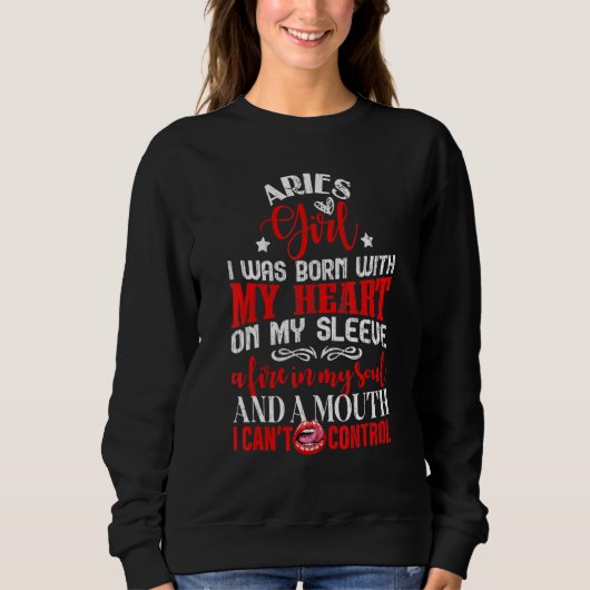 Aries Girl Zodiac Sign Graphic Sweatshirt (Vorderseite)