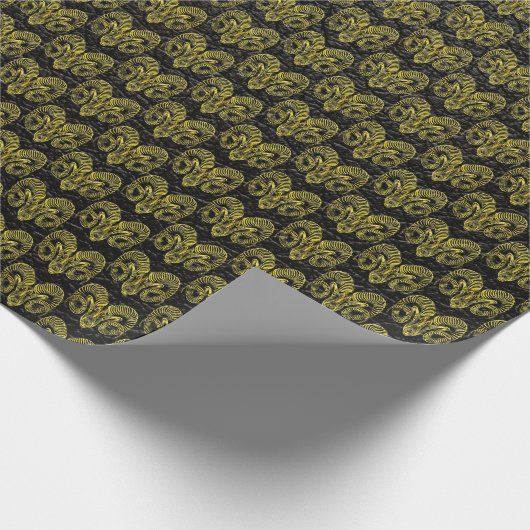Aries Gold auf Leder Geschenkpapier (Ecke)