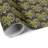 Aries Gold auf Leder Geschenkpapier (Rolleneckpunkt)