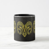 Aries Gold auf Leder Tasse (Zentrum)