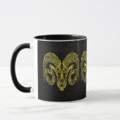 Aries Gold auf Leder Tasse (Links)