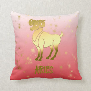 Aries Gold Ombre Astrologie Horoscope Zodiac Sign Kissen