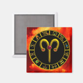 ARIES GOLD ZODIAC BIRTHDAY JEWEL Astrologie Chart Magnet (Vorderseite/Rückseite)