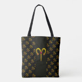 ARIES GOLD ZODIAC SIGN Red Ruby Black Tasche (Rückseite)
