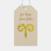 Aries golden Astrologie Zeichen Custom Geschenkanhänger (Rückseite)