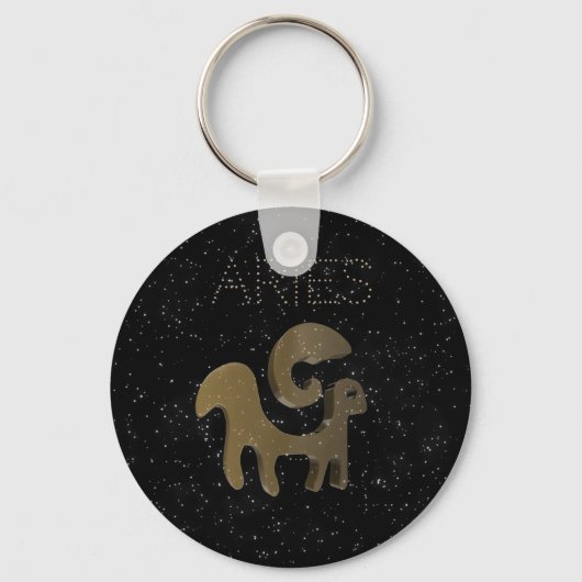 Aries goldenes Zeichen Schlüsselanhänger (Vorderseite)