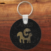 Aries goldenes Zeichen Schlüsselanhänger (Vorderseite)