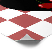 Aries Gothic Aesthetic Checkered Cherry Art Poster (Ecke)