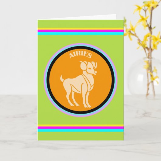 Aries Grußkarte Karte (Gelbe Blume)