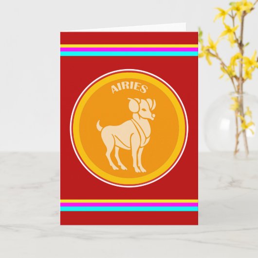 Aries Grußkarte Karte (Gelbe Blume)