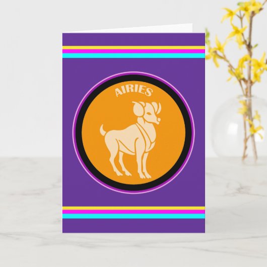 Aries Grußkarte Karte (Gelbe Blume)