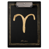 Aries Hammergerüst goldstilisierte Astrologie-Symb Klemmbrett (Vorderseite)