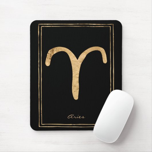 Aries Hammergerüst goldstilisierte Astrologie-Symb Mousepad (Mit Mouse)
